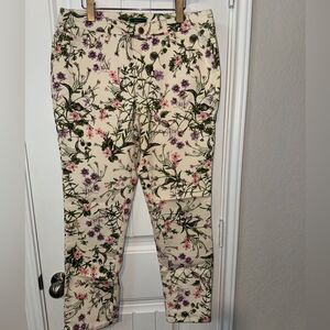 C. Wonder Cream Floral Pants